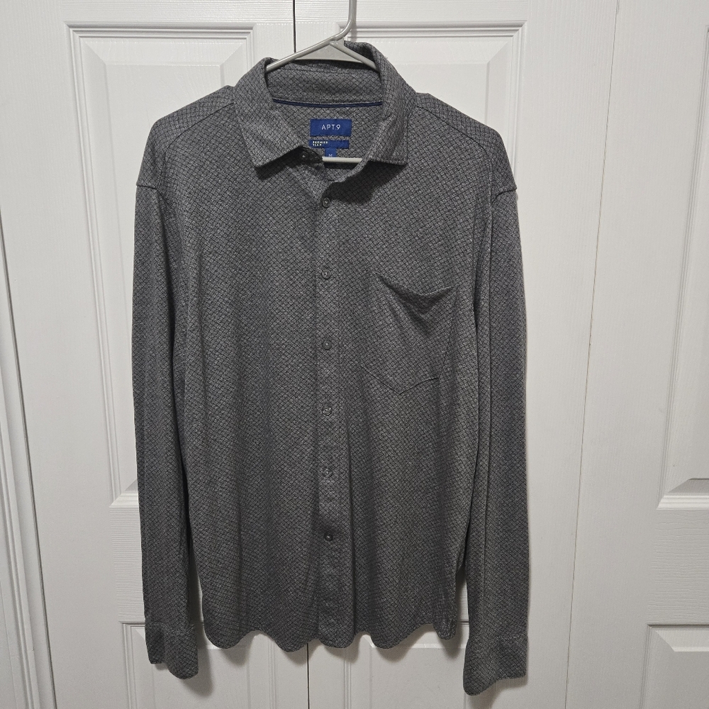 APT. 9 Premier Flex Men’s Button-Up Shirt – Size M, Soft Stretch Fabric
